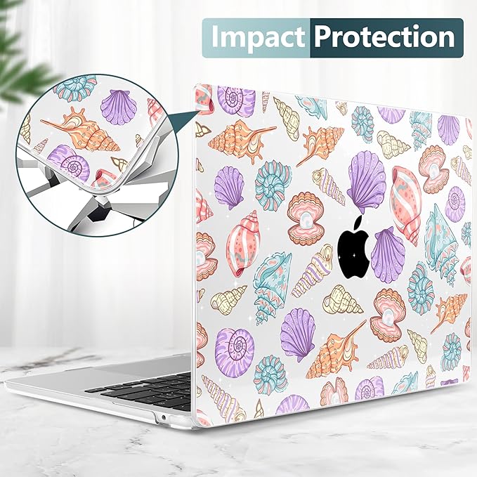 TWOLSKOO for MacBook Air 15 inch Case 2026 2025 2024 2023 Release M5 A3448 M4 A3241 M3 A3114 M2 A2941, Plastic Hard Shell & Screen Protector & Keyboard Cover & Type C Adapter, Colorful Shells