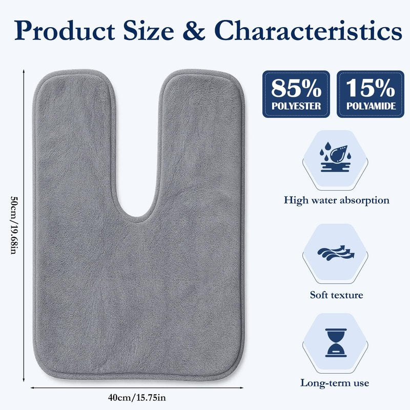 JJUNW 12 PCS U-Shaped Facial Towels, Split Design Estheticians Towels Microfiber Soft Spa Towel Coral Fleece Face Cloth for Beauty Salons Skin Care SPA Centers Estheticians Salon Grey