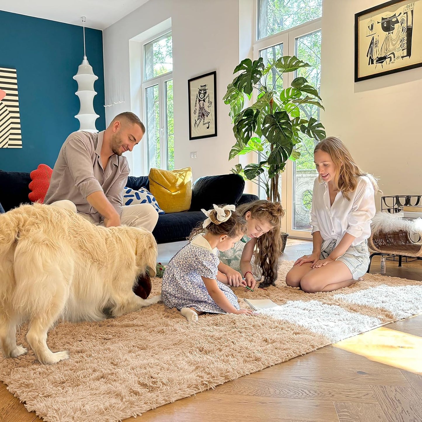 OLANLY Runner Rugs - Soft, Machine Washable Shaggy Carpet for Hallway & Bedroom | Beige 3x10 ft