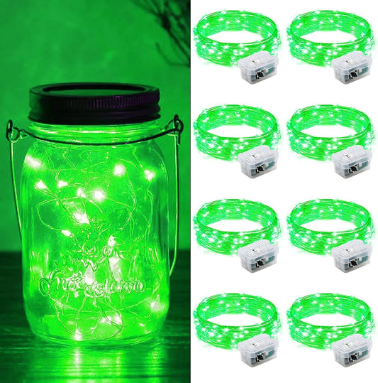 ZGWJ Fairy Lights - 8 Pack Battery Operated 7ft Mini LED String Lights | Silver Wire, 3 Modes for Parties & Decor