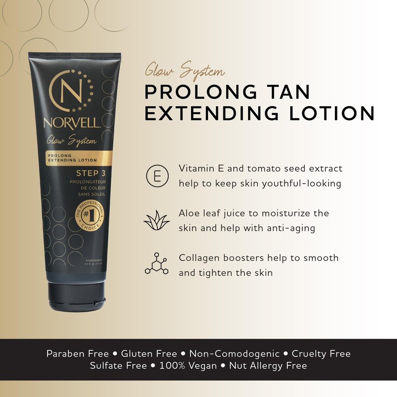 Norvell Prolong Self Tanner Color Extender Moisturizing Lotion 8.5 fl oz – Hydrating Sunless Tanning Enhancer for Longer Lasting Color, Even Fade, Smooth & Natural-Looking Fake Tan