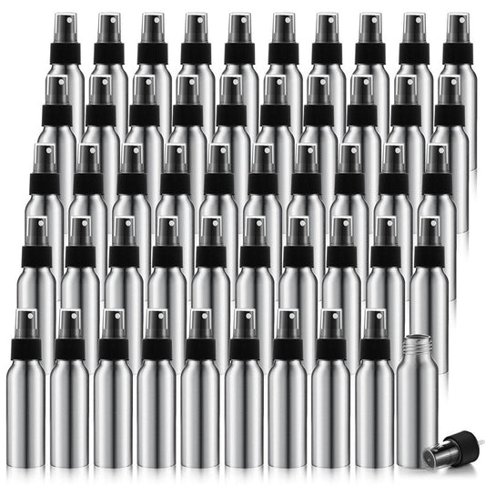 Tessco 2.7oz/ 80ml Aluminum Fine Mist Spray Bottles Reusable Metal Atomizer Bottles Fine Mist Sprayer Essential Oil Storage with Black Pump for Travel Cosmetic Perfume Toner Face Spray(30 Pcs)