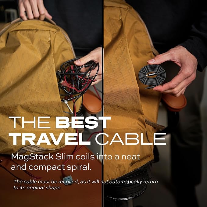 Statik MagStack Slim - USB to USB C Cable, Magnetic Anti Tangle Flat A to Type C Charger Fast Charging Cord, Magnetic Charging Cable, Compatible with iPhone, iPad & Android, 27W 6FT