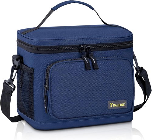 BALEINE Insulated Lunch Bag - Leakproof Cooler for Work & Picnic | 22 Can Capacity, Adjustable Strap, Large, Blue
