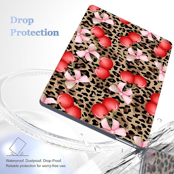Lepeoac Case for MacBook Pro 13 inch Case M2 2022-2016 A2338 M1 A2251 A2289 A2159 A1989 A1708 A1706, Plastic Hard Shell + Keyboard Cover + Dust Plug, Leopard Cherry