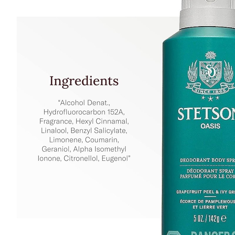 Stetson All Day Body Spray for Men - Refreshing Grooming Essential | 5 oz - 3 Pack - Oasis Scent