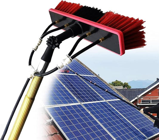 Window Cleaning Pole, Water Fed Telescopic Brush Extendable Cleaner Conservatory Roof Suitable for Photovoltaic Panel Cleaning Trucks-12m/40ft,Roof Cleaning Tools Window Clea