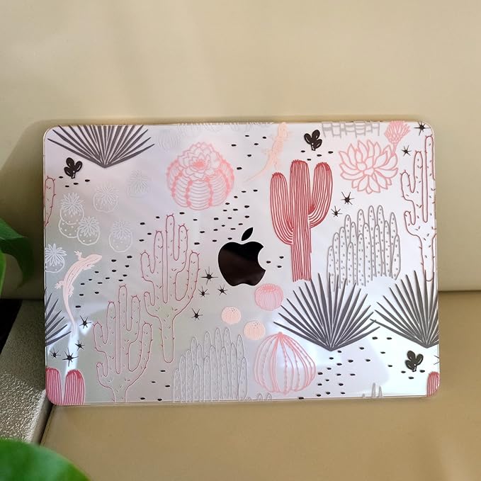 MEEgoodo for M5/M4/M3/M2 MacBook Air 15 inch Case 2026 2025 2024 2023, Case Fit Model (A3448/A3241/A3114/A2941) for MacBook Air 15.3 inch, Cacti