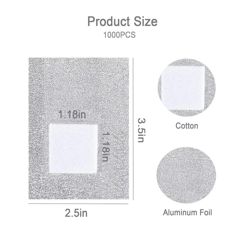 Nail Polish Remover Foil Wraps - 1000PCS with Lint-Free Cotton Pads | Soak Off Gel Nail Polish Removal Tool