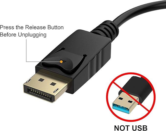 Moread 4K DisplayPort (DP) to HDMI Adapter, Uni-Directional Gold-Plated Display Port Computer to HDMI Screen Converter (Male to Female) Compatible with HP, Dell, Lenovo & More, Passive - Black
