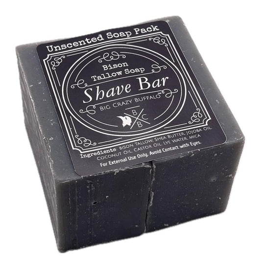 Buffalo Bison Tallow Buff Shave Bar - Unscented, Moisturizing & Razor Friendly | 2 Pack