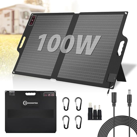 Voominhtec 100W 22V ETFE Folding Portable Solar Panel