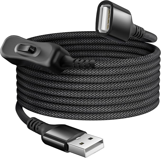 Itramax USB On Off Switch Cable,USB Extension Cable Support Data and Power 3.3FT/1M,Inline Power Switch,Male to Female with Toggle Switch for LED Lamp,LED Light Strips,Driving Recorder