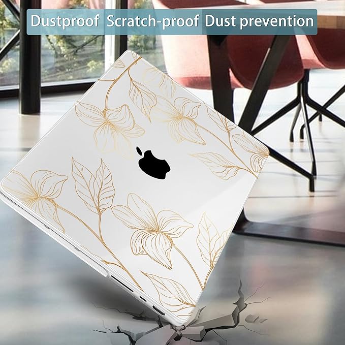 Mektron Case for 2026 M5 MacBook Pro 16 inch A3429 A3428 M4 A3403 A3186 M3 A2991 M2 A2780 M1 A2485 (2021-2025) Pro/Max with Liquid Retina XDR, Hard Shell Plastic Laptop Cover, Flower S718