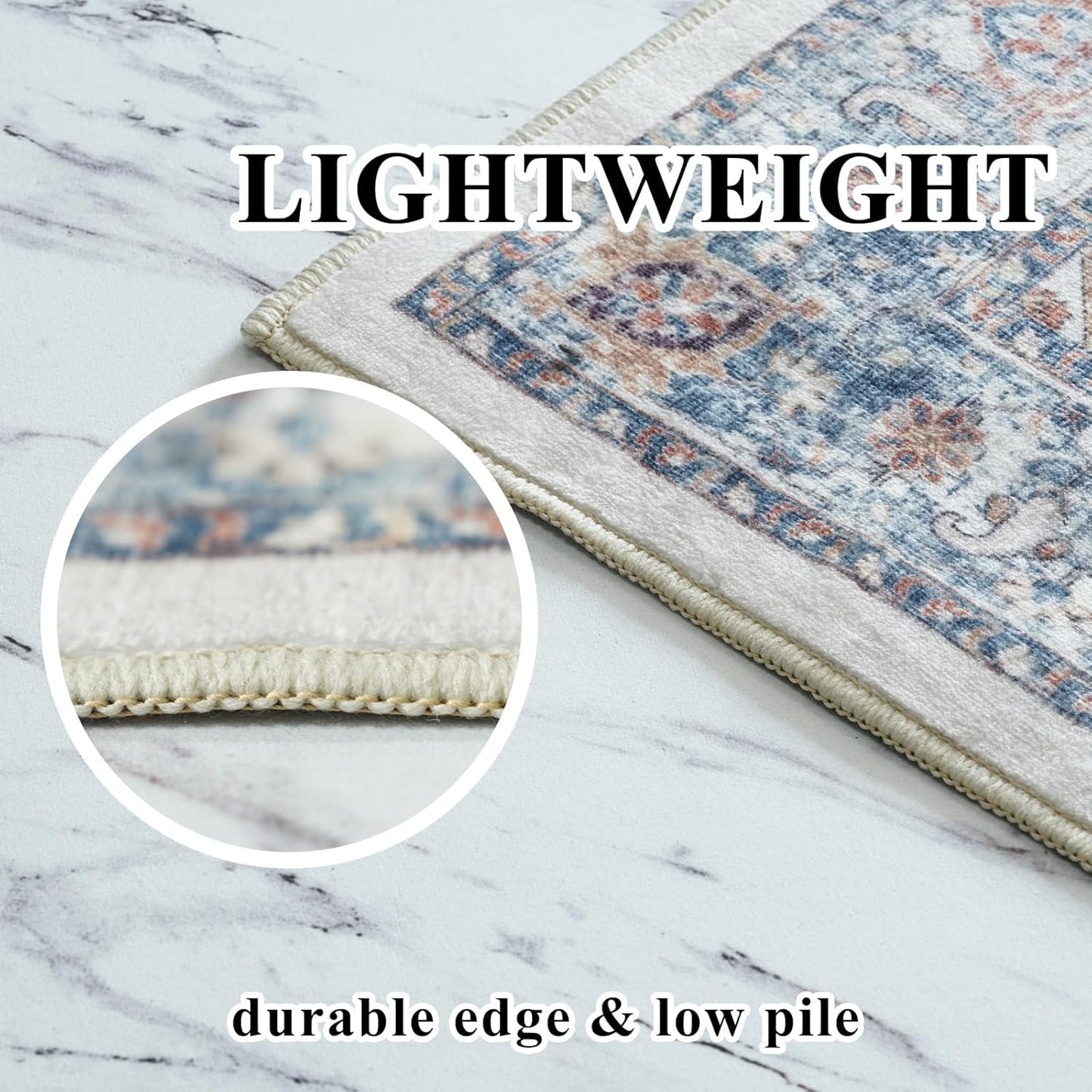 Skiennix Washable 3x5 Kitchen Area Rug - Cozy Soft Low Pile Carpet for Living Room & Entryway | Brick Color