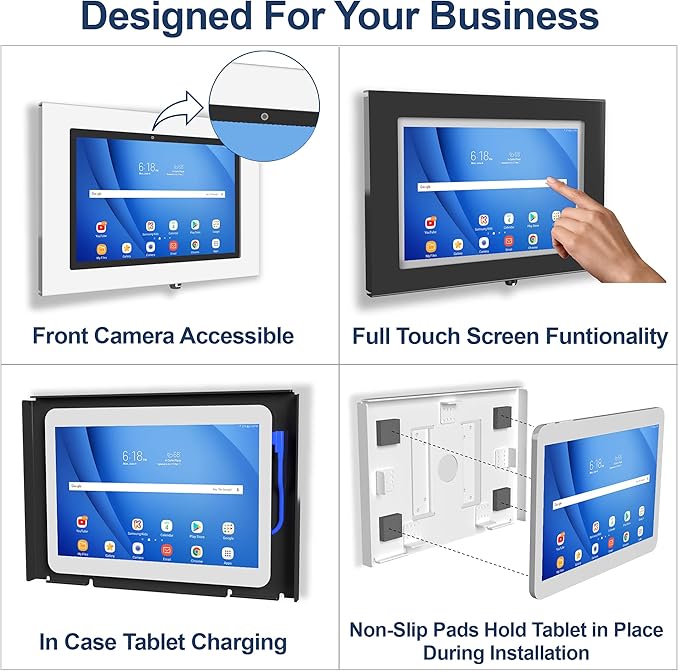 TABcare Locking Anti-Theft Metal Case for Samsung Galaxy TAB A9+ A11+ 11" Tablet for Kiosk, POS, Store, Show Display, Time Clock (Black)