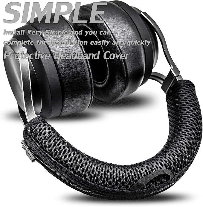 DIMOST Protective Headband Cover for ATH M Series & Virtuoso - Compatible with Virtuoso XT, SE, Wireless, M50X, M50XBT, M50, M40X & More (Black Breathable Mesh Fabric)