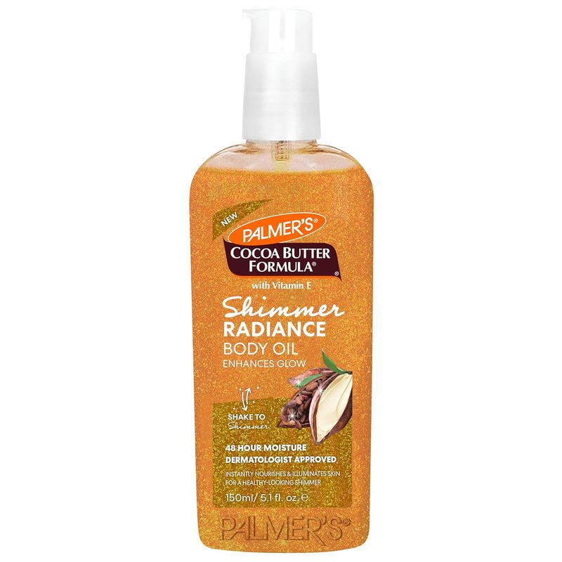 Palmer's Cocoa Butter Formula Shimmer Body Oil - Hydrating Radiance Oil with Vitamin E | 5.1 Fl Oz for Glowing Skin