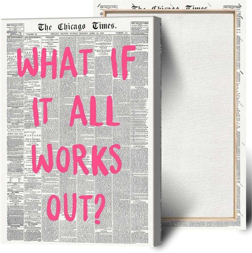 Drimiler Retro Newspaper Poster - Positive Affirming Quote Canvas Wall Art | 16x24in Framed Decor
