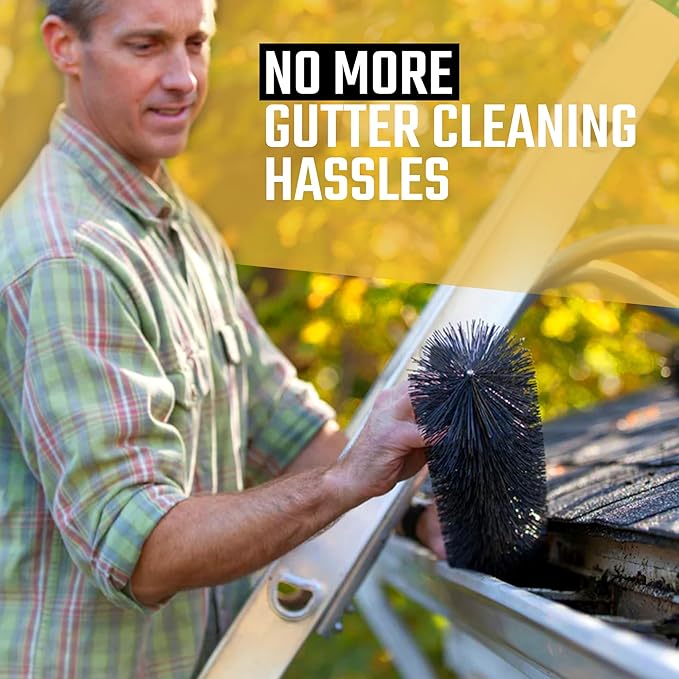 GutterBrush Gutter Guard 4.25-Inch Diameter – 90 Ft - DIY Leaf Filter for Small Gutters | No Tools Needed, Easy Install | Prevents Clogs & Reduces Cleaning | Made in USA