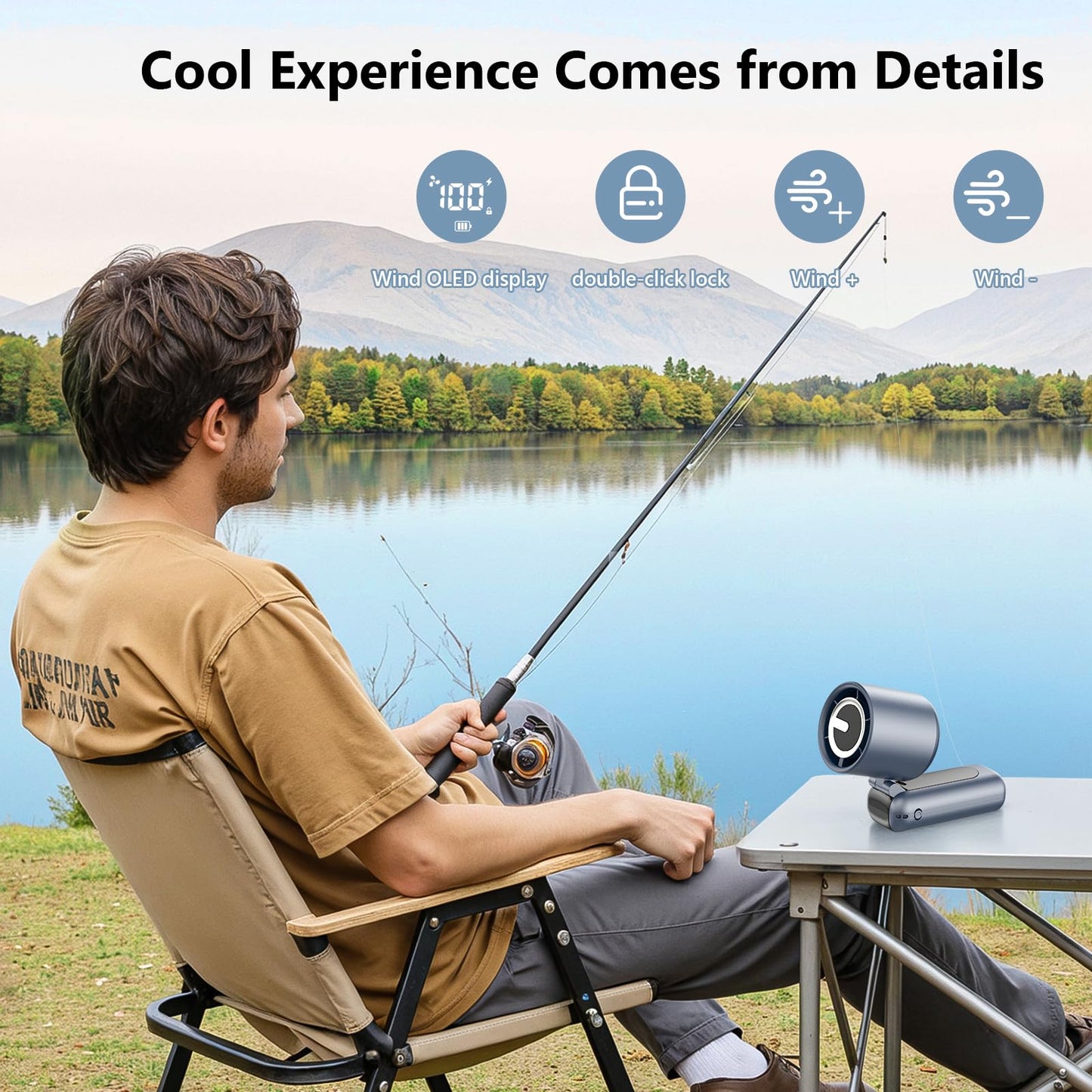 AGEYOU Portable Handheld Mini Fan,Speed(1-100) Adjustable Turbo Personal Fan,4000mAh Battery Rechargeable,AI Digital Display,Gifts for Women Men Camping Travel Summer Outdoor