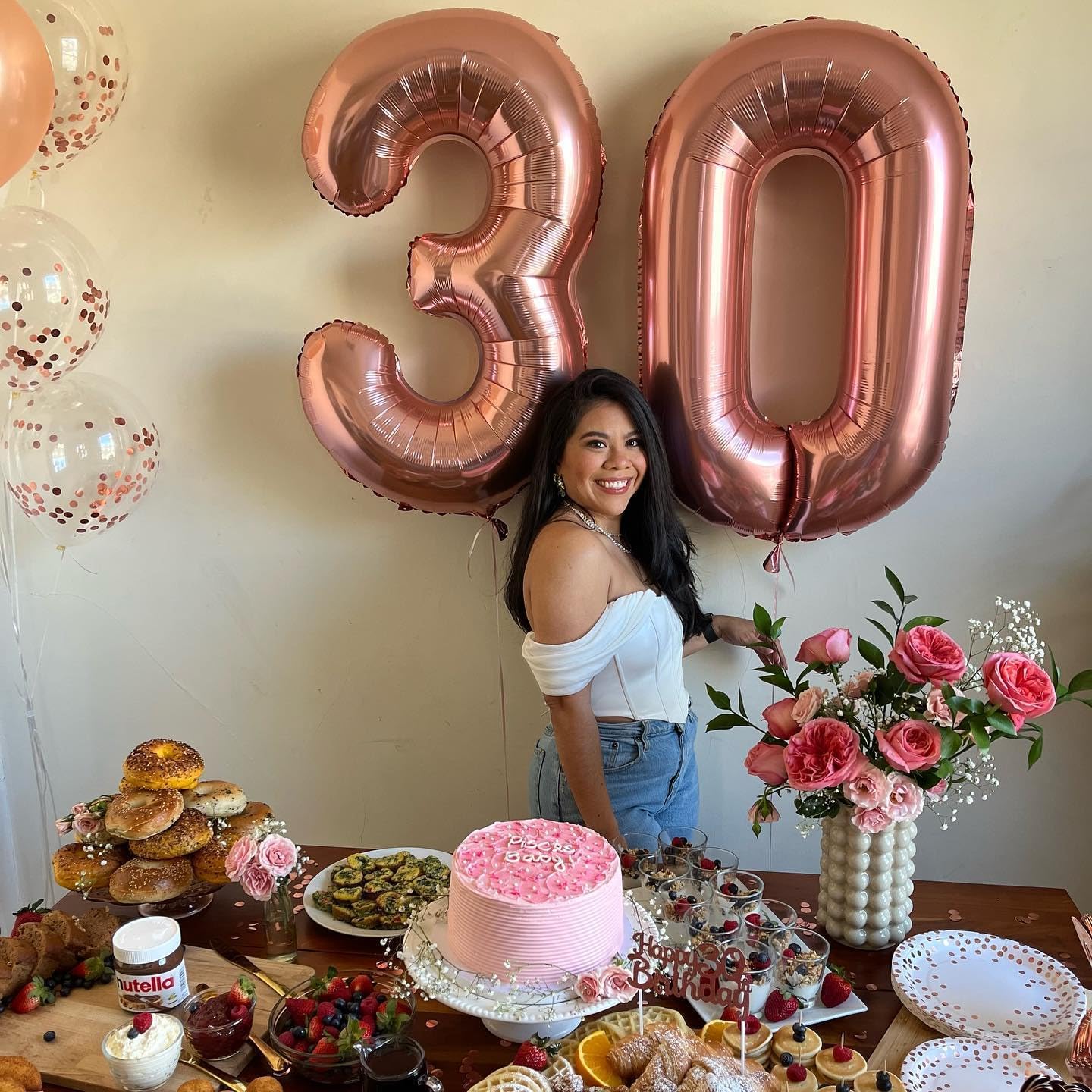 Regine Switzerland Rose Gold Number Balloon - 40 Inch 0 Balloon for Birthday Decorations | Party Supplies