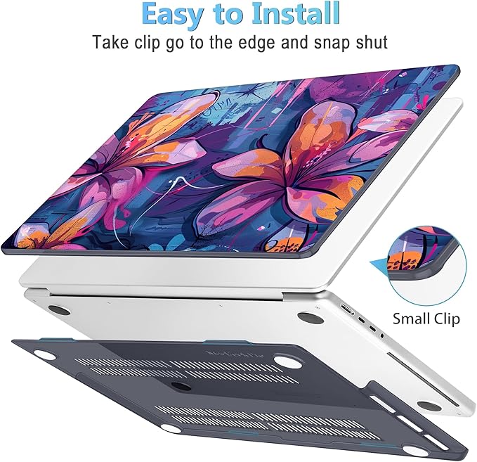 Mektron Case for 2026 M5 MacBook Pro 16 inch A3429 A3428 M4 A3403 A3186 M3 A2991 M2 A2780 M1 A2485 (2021-2025) Pro/Max with Liquid Retina XDR, Hard Shell Plastic Laptop Cover, Graffiti Flower