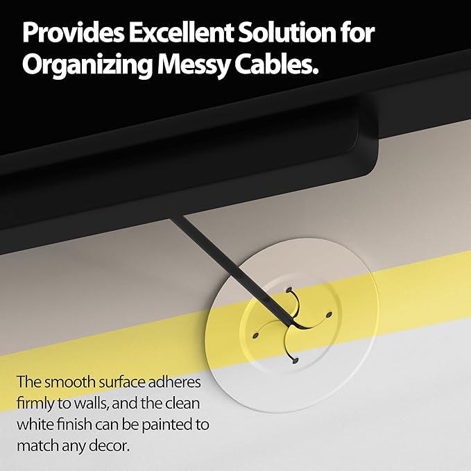 YCLYC Cord Hider for Wall Mounted TV, in Wall Cable Management Kit for Large Capacity, Wall Cable Hider Behind The Wall, Cable Raceway White Includes Hole Saw Dril Attachment - 2 Pass Locking Brackets