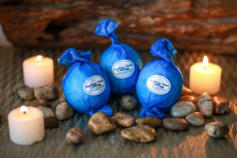 Rejuvelle Bath Bomb Gift Set -6 All Natural Soothing Sinus, Allergy, And Congestion Relief Fizzies. Eucalyptus, Peppermint Essential Oils to Help You Breathe Easy! Enjoy a Moisturizing Fizzy Fun Bath.