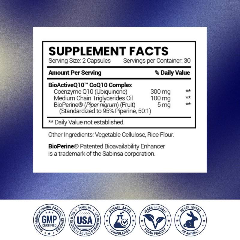 Research Verified CoQ10-100% Pure Extra Strength 300mg CoQ10 – Improved Absorption and Bioavailability with Bioperine - Boost Antioxidant Levels, Improve Cardiovascular Health, 60 Vegan Capsules