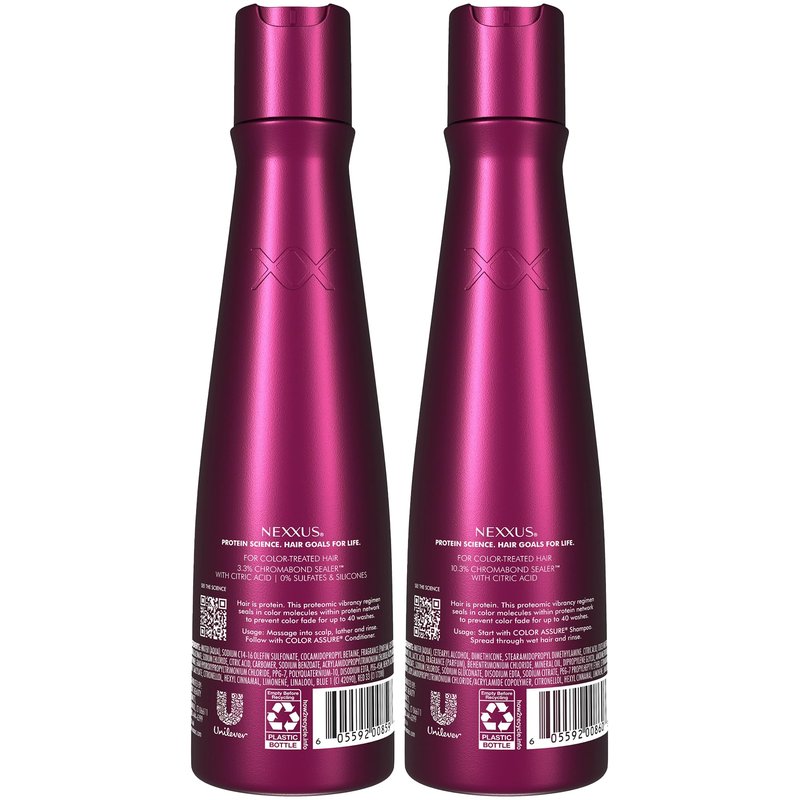 Nexxus Color Assure Shampoo 2-Pack + Conditioner 2-Pack – Hair Products for Color-Treated Hair, Enhance Vibrancy up to 40 Washes, 8.5 Oz Ea