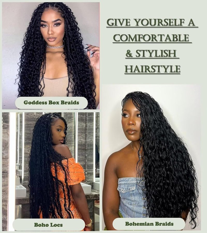 Human Braiding Hair - 100% Virgin Deep Wave Bulk Extensions | 22 Inch, Natural Black, 2 Bundles