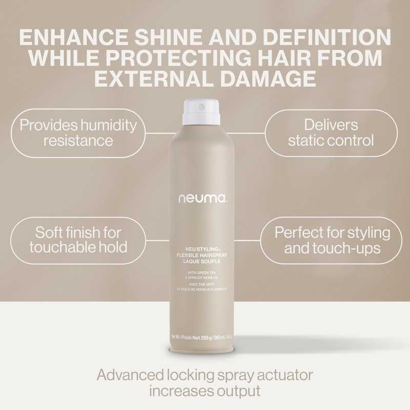 Neuma Neu Styling Flexible Hair Spray | Hairspray For Women With Lavender, Mandarin & Vanilla Scent | Flexible Hold Styling Spray For All Hair Types