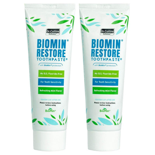 Dr. Collins Biomin Restore Toothpaste with Biomin C, 3.5oz (Pack of 2)