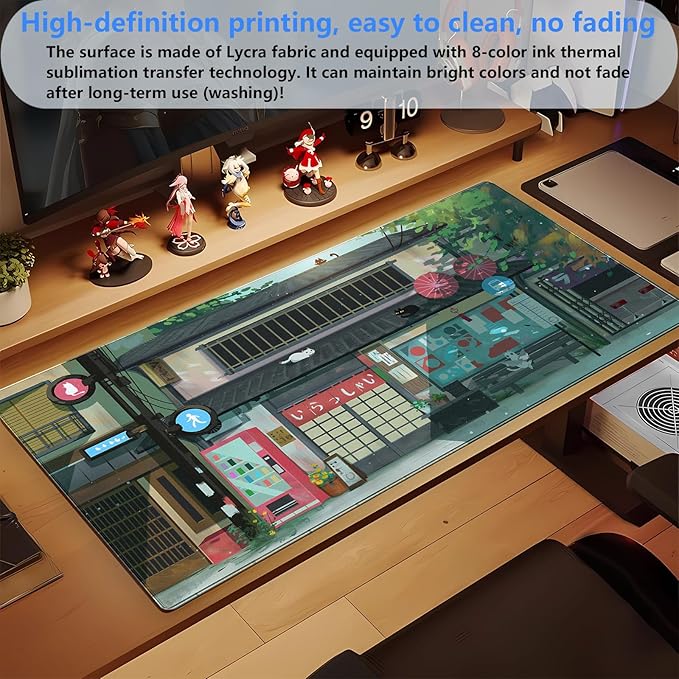 Japanese Anime Desk Mat, Cute Cat XXL Large Gaming Mouse Pad
