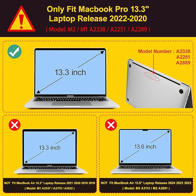Lepeoac Case for MacBook Pro 13 inch Case M2 2022-2016 A2338 M1 A2251 A2289 A2159 A1989 A1708 A1706, Plastic Hard Shell + Keyboard Cover + Dust Plug, Cherry Bow