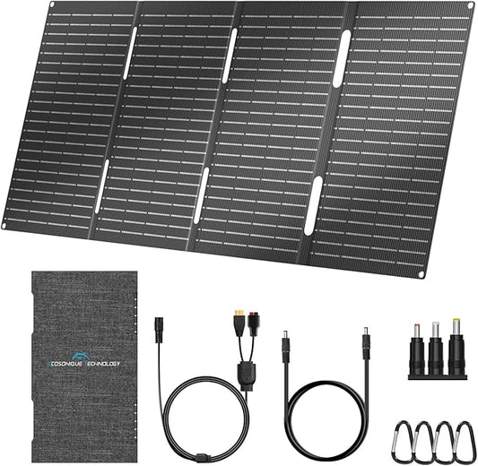 Ecosonique 60W Portable Foldable Solar Panels Charger with USB-C USB-A DC