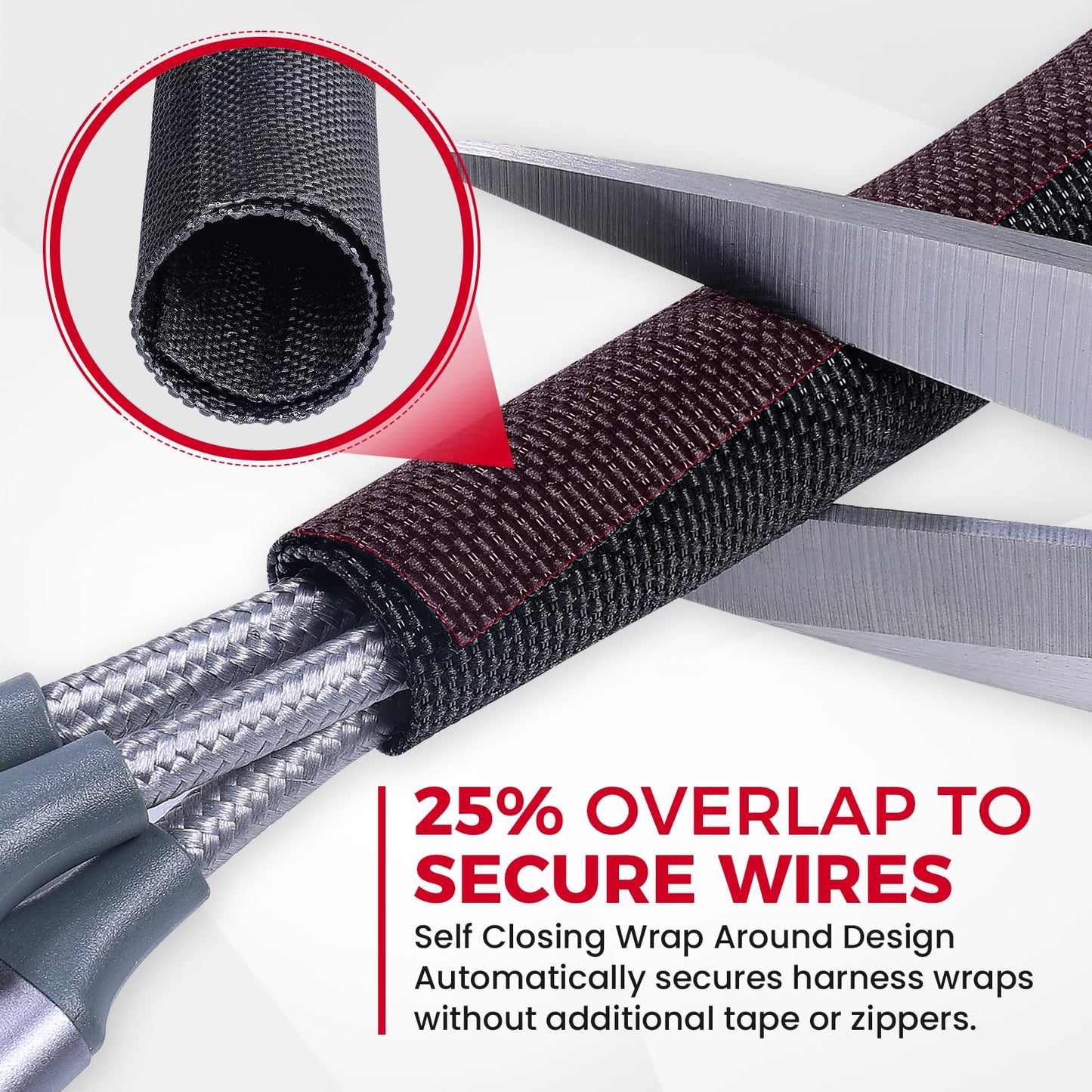 Automotive Wire Sheathing Split Wire Loom Braided Mesh Woven Cable Sleeve for Wires/Cable Cord Protector (1/4" - 28 Feet)