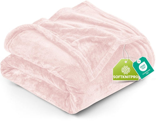 Utopia Bedding Fleece Blanket Twin Size Pink 300GSM Luxury Anti-Static Fuzzy Soft Microfiber Dorm Bed Blanket for Girls (60x80 Inch)