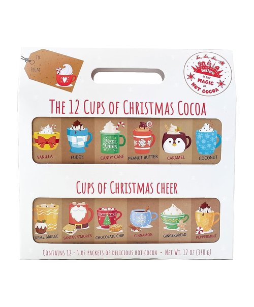 Christmas Coffee Advent Calendar - 12 Varieties of Hot Chocolate & Coffee for Kids and Adults