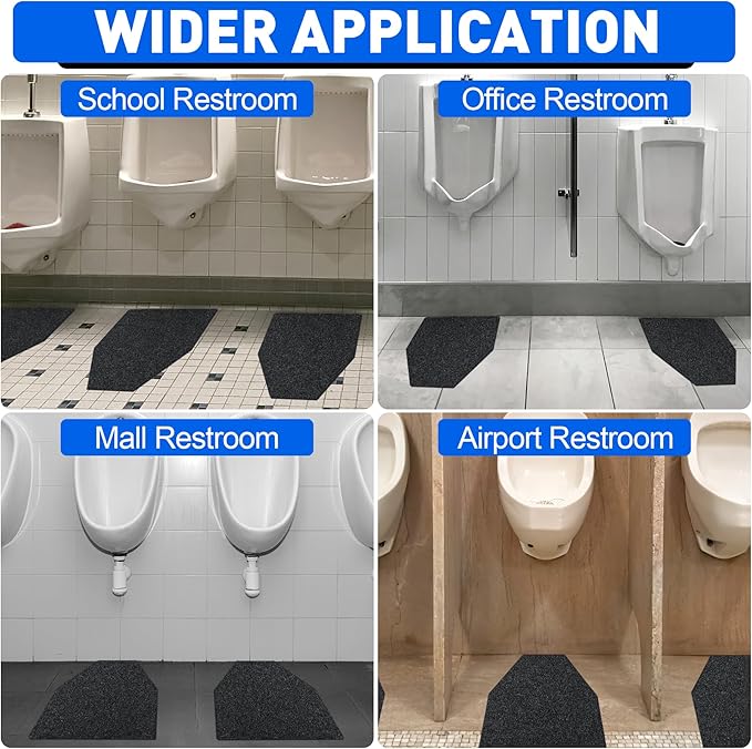 ToLanbbt 12PCS Urinal Mats for Men Bathroom Non-Slip Urinal Floor Mats Water Absorption Urinal Pads for Mens Room Disposable Commercial Toilet Urine Mats for Men’s Bathroom Restroom, Dark Gray