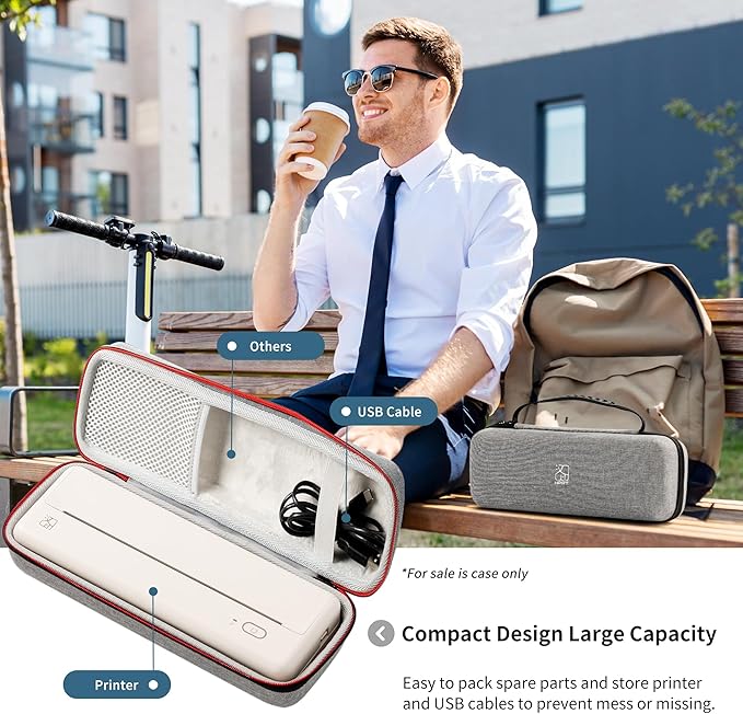 Portable Carry Case Compatible with Pooolitech MT810/HPRT MT810/MT610/MT620 Portable Printers Waterproof Shockproof Scratch Resistant Compact Lightweight