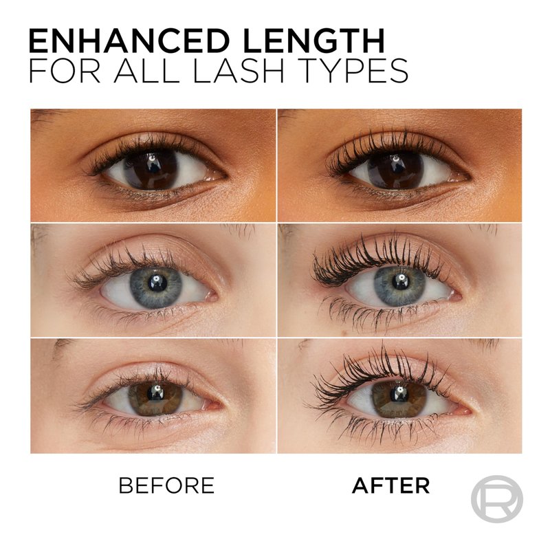 L’Oreal Paris Makeup Original Telescopic Mascara, Separating Mascara Volume and Length Formula, Washable, Carbon Black, 0.27 Fl Oz., 2 Count