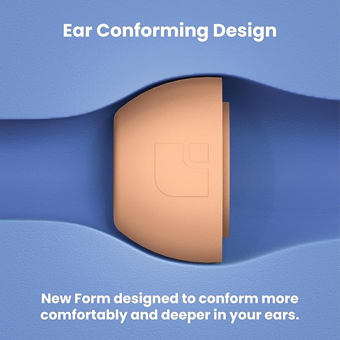 Foam Masters Ultra-Premium Memory Foam Ear Tips for AirPods Pro 1st & 2nd Gen | 3 Pairs | New Ver. | Secure Fit | Super Comfort | Better Noise Cancel | Replacement Buds (Small, Peach)