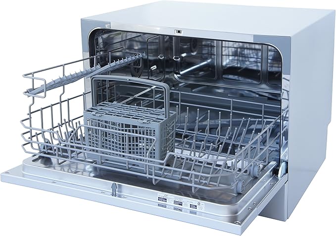 SPT SD-2225DS Countertop Dishwasher with Delay Start & LED, Silver, Silver