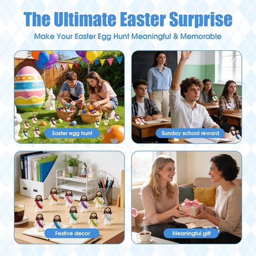 Little Jesus | 120 Mini Figurines Set - Cute Baby Jesus Pocket Gifts for Easter & Baptism