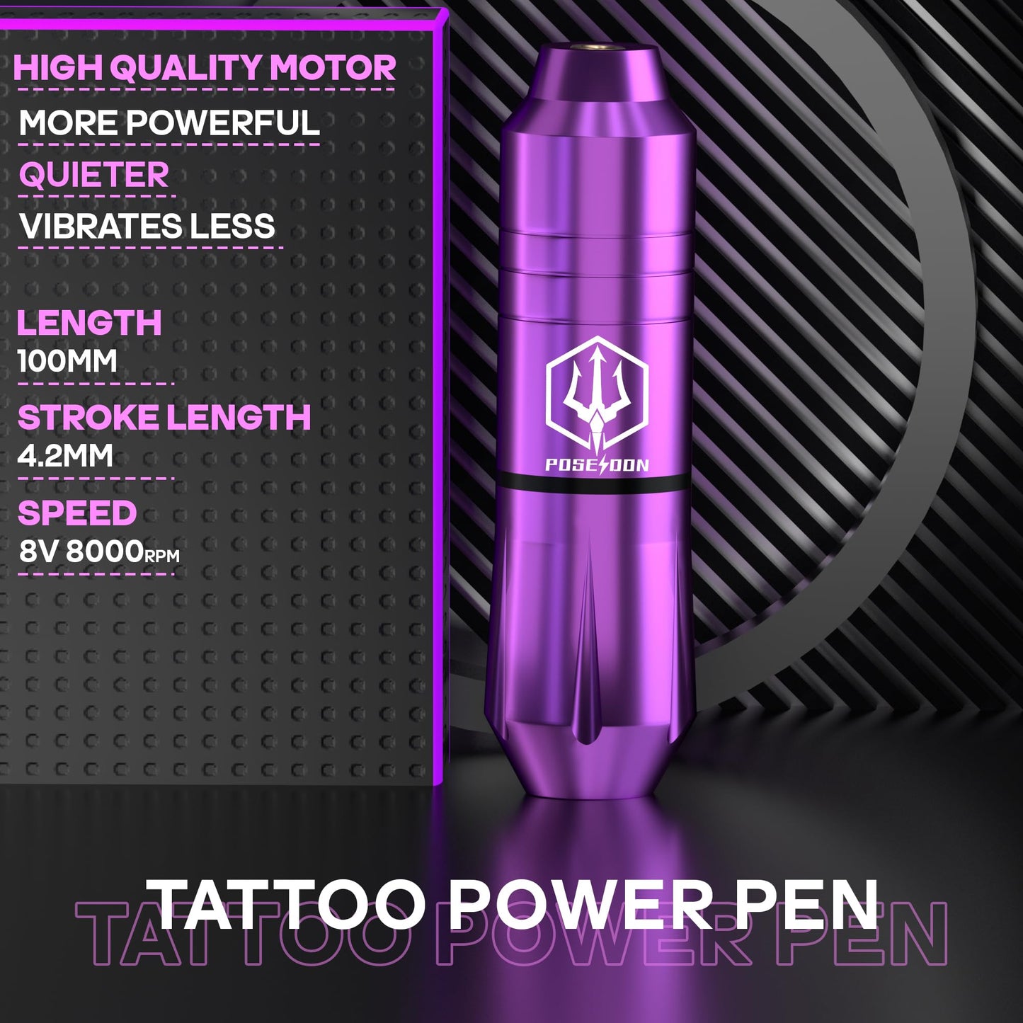 POSEIDON Wireless Rotary Tattoo Machine Kit with 20 Tattoo Cartridge Needles & Ink Set | Professional Portable Tattoo Pen Gun for Beginners | Complete Starter Supplies (TK201)