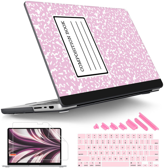 Tuiklol for MacBook Pro 14 Inch Case 2024-2021 Release M4 A3112 A3401 A3185/M3 A2918 A2992/M2 A2779/M1 A2442 Pro/Max,Hard Shell Case with Screen Protector for Touch ID,Composition Book