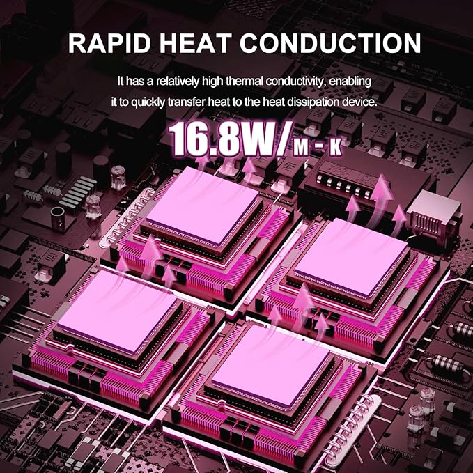 Maxtor Thermal Pad 16.8 W/mK,Thermal Pads for GPU/CPU/LED/Cooler,Excellent Heat Conduction，High Temperature Resistance (120 * 120 * 2.0mm（1pcs）)