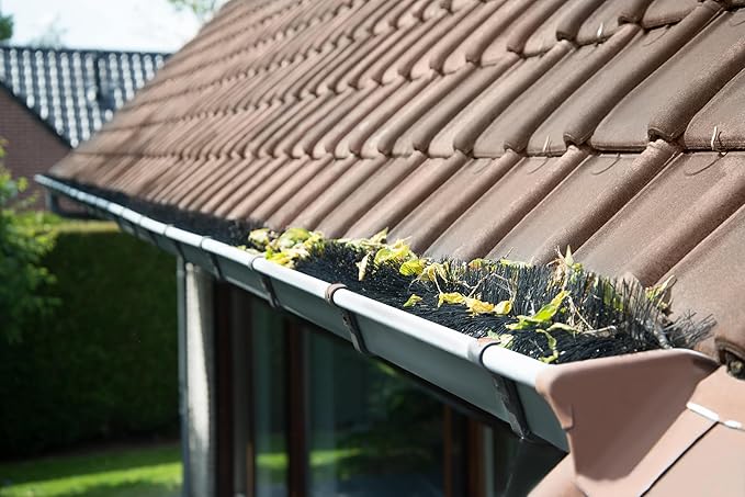 Gutter Brush Guard, Prevents Clogs, Filters Leaves, for 5 Inch Gutters (4.25 Inch - 80 Ft.)